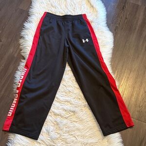Under Armour Kids Black Joggers with Red Accents